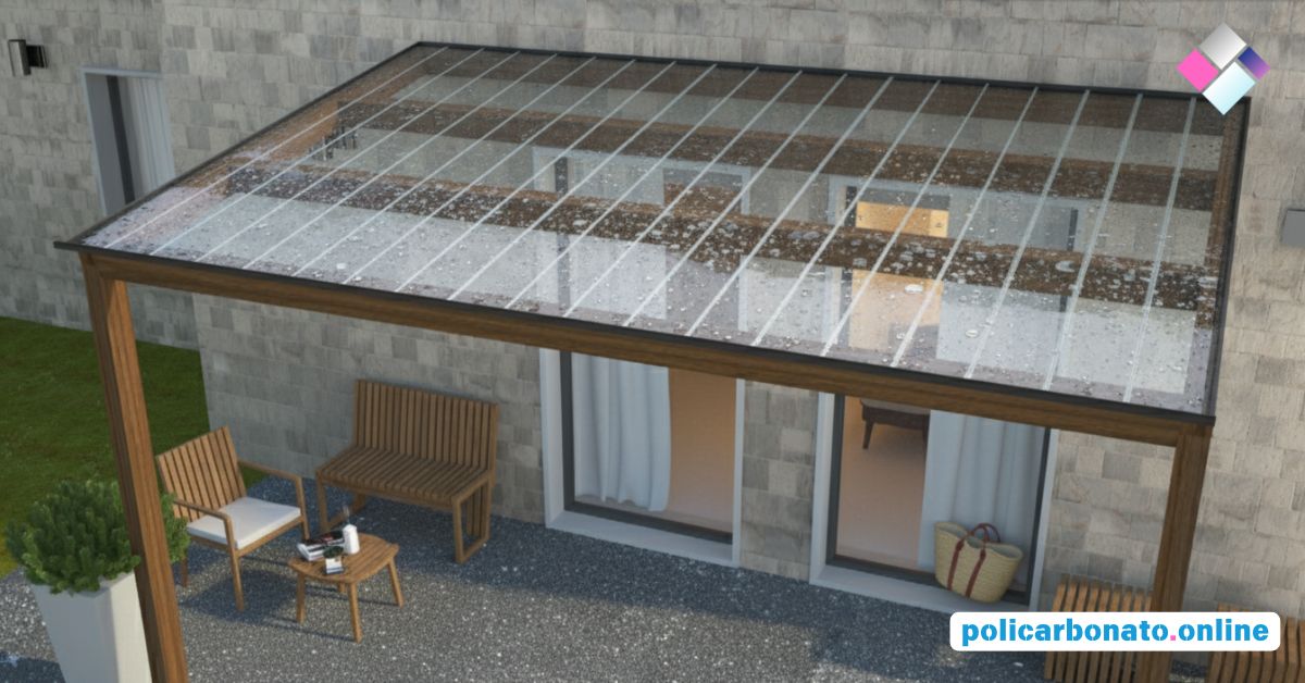 Copertura in policarbonato trasparente Easy montata